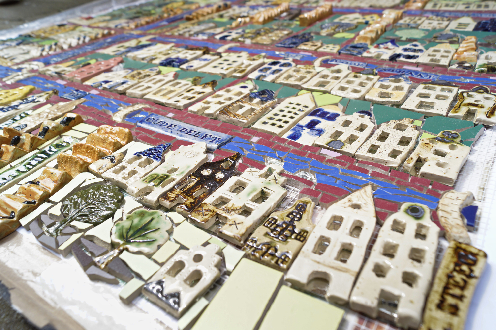 Keramieken kaart van Delft